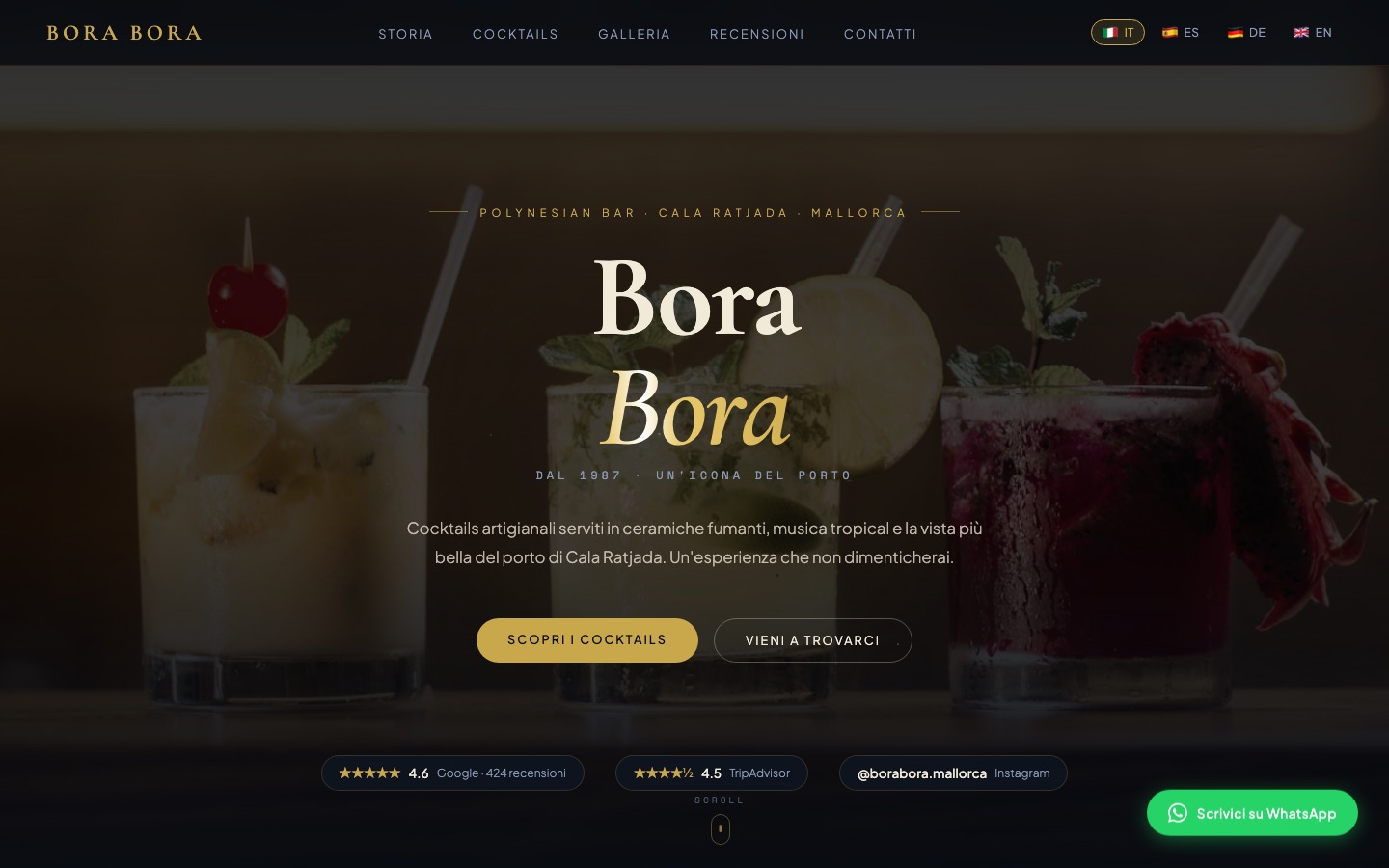 Webseite Bora Bora — Polynesian Bar in Cala Ratjada